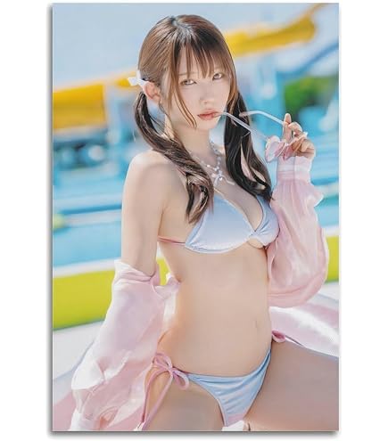 Amazon.co.jp: ポスターえなこ(Enako) ビキニ 下着 水着 キャンバス 壁